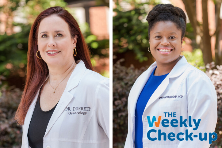 Headshots of Dr. Lynley Durrett and Dr. Obiamaka Mora for the Weekly Check Up Show