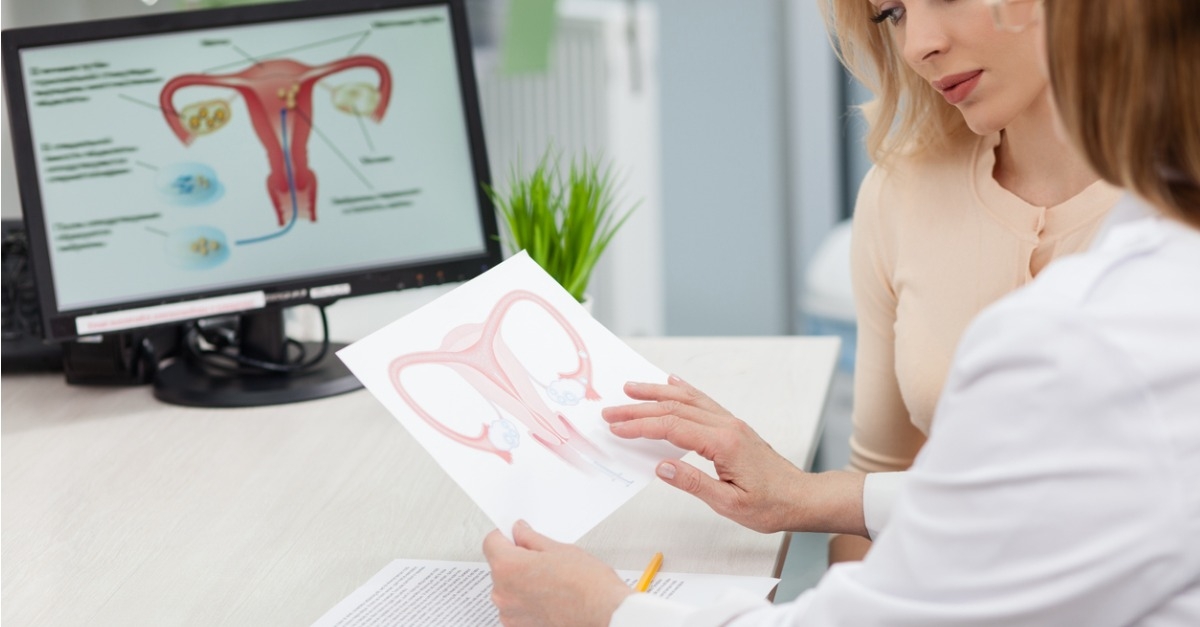 gynecologist consulting young woman at appointment