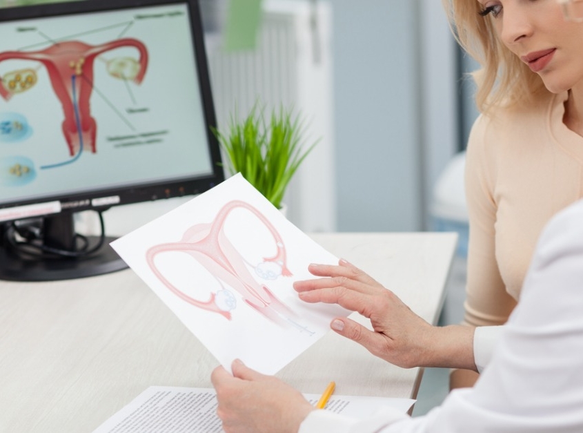 gynecologist consulting young woman at appointment